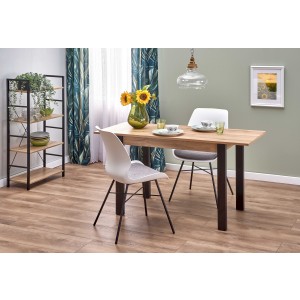 GINO stół rozkładany blat - dąb wotan, nogi - czarny