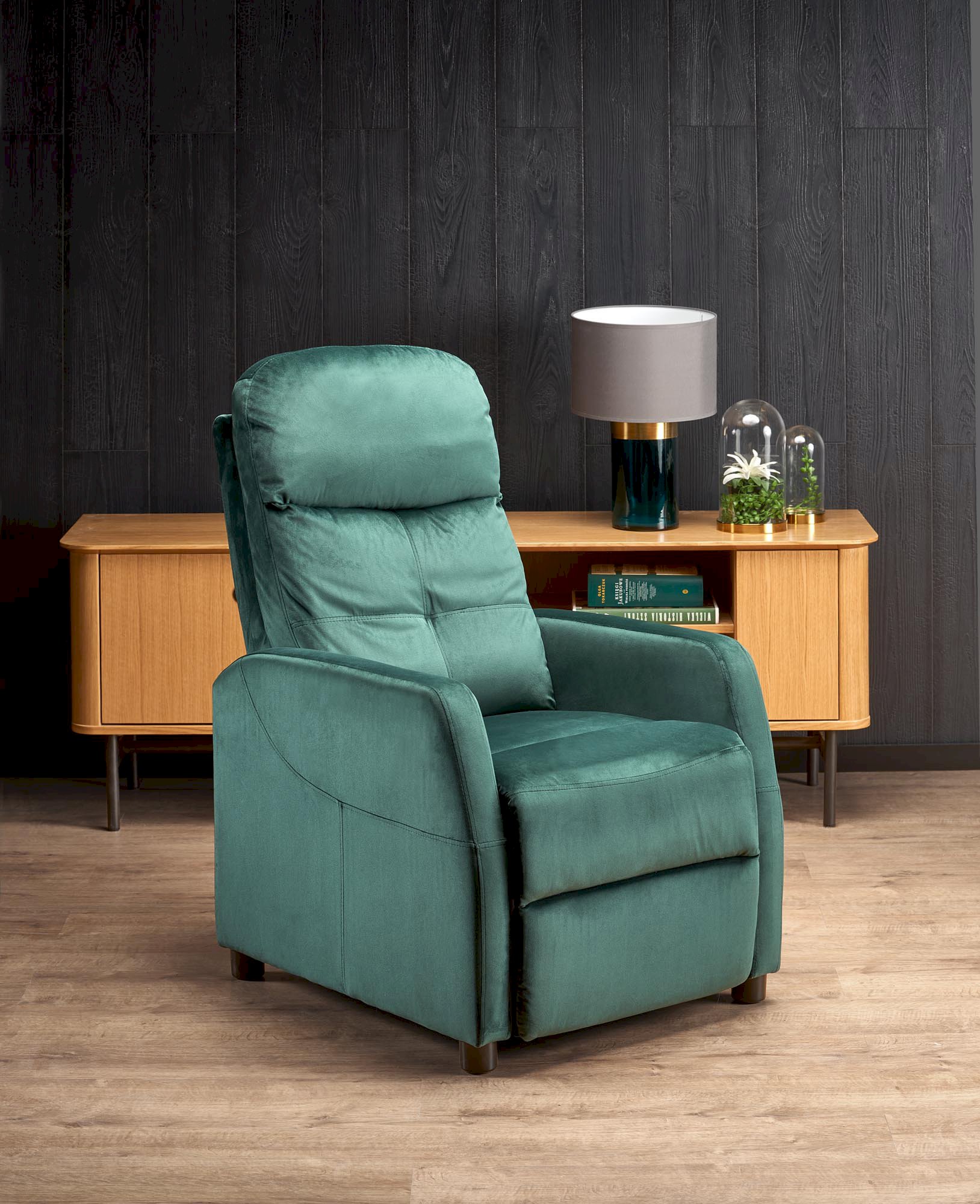 FELIPE 2 fotel wypoczynkowy ciemny zielony, BLUVEL #78