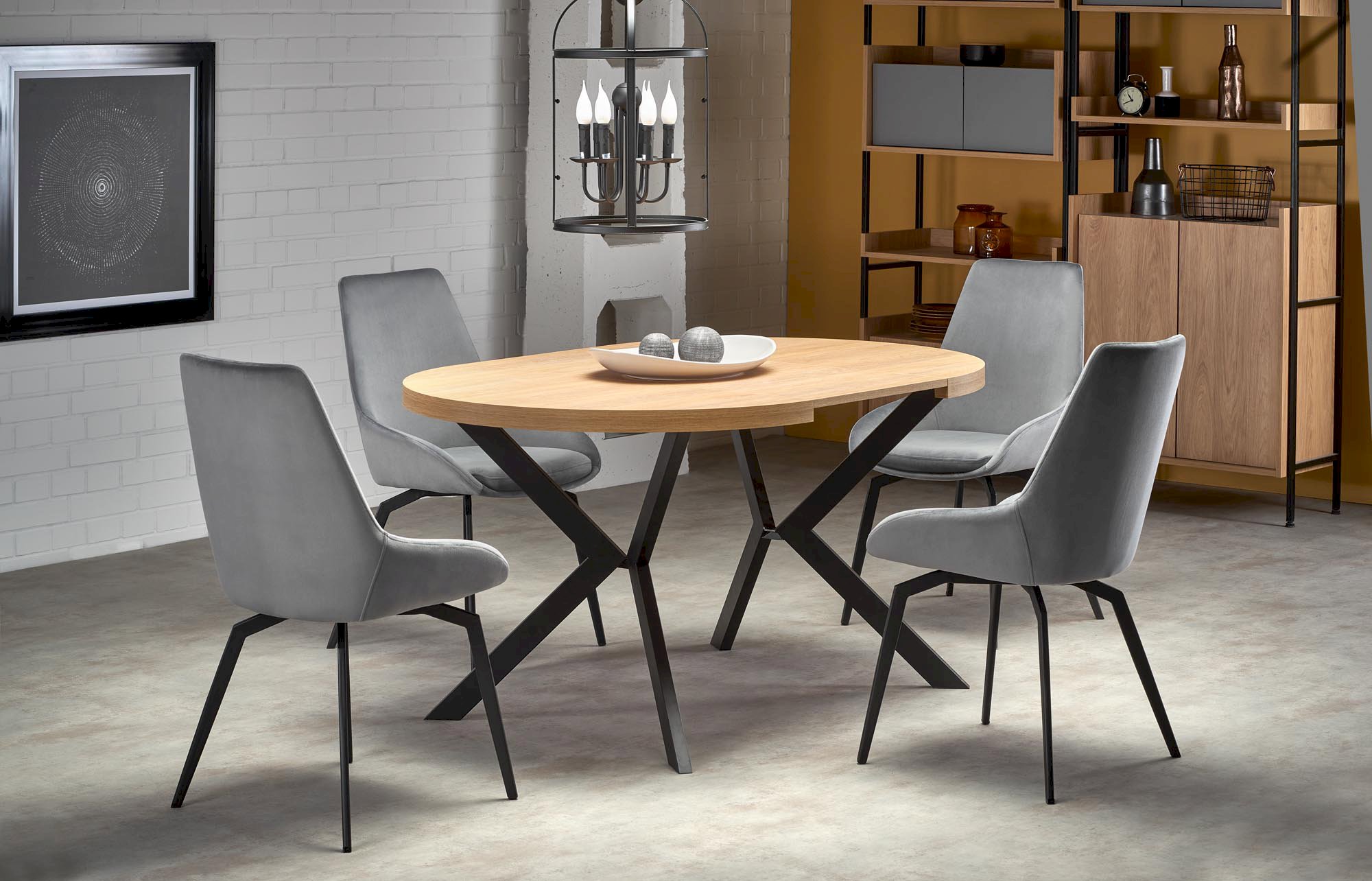 PERONI stół rozkładany dąb złoty - czarny