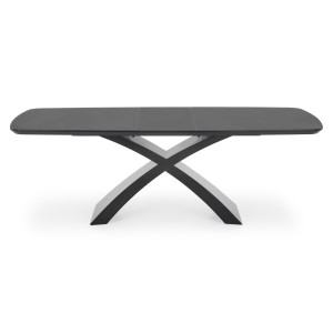 SILVESTRO stół rozkładany blat - ciemny popiel, noga - czarny