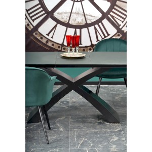 SILVESTRO stół rozkładany blat - ciemny popiel, noga - czarny