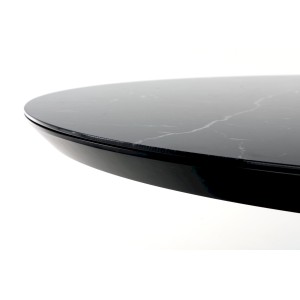 VERTIGO stół rozkładany, blat - czarny marmur, nogi - czarny