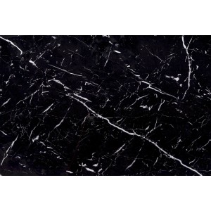 VERTIGO stół rozkładany, blat - czarny marmur, nogi - czarny