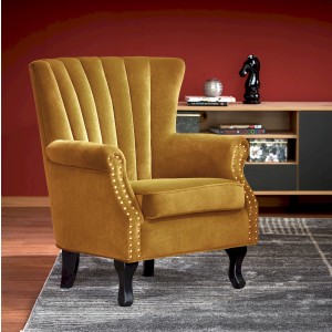 TITAN fotel musztardowy