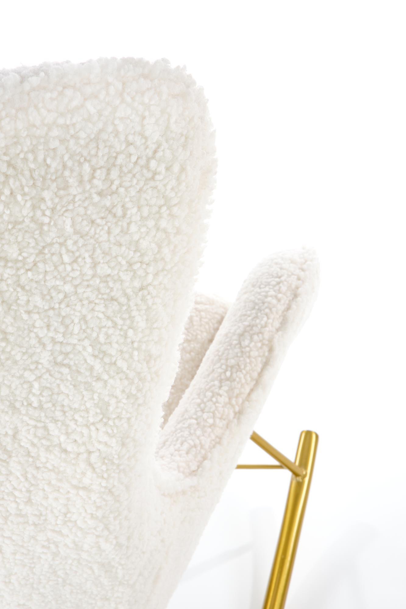 LIBERTO fotel wypoczynkowy kremowy / złoty