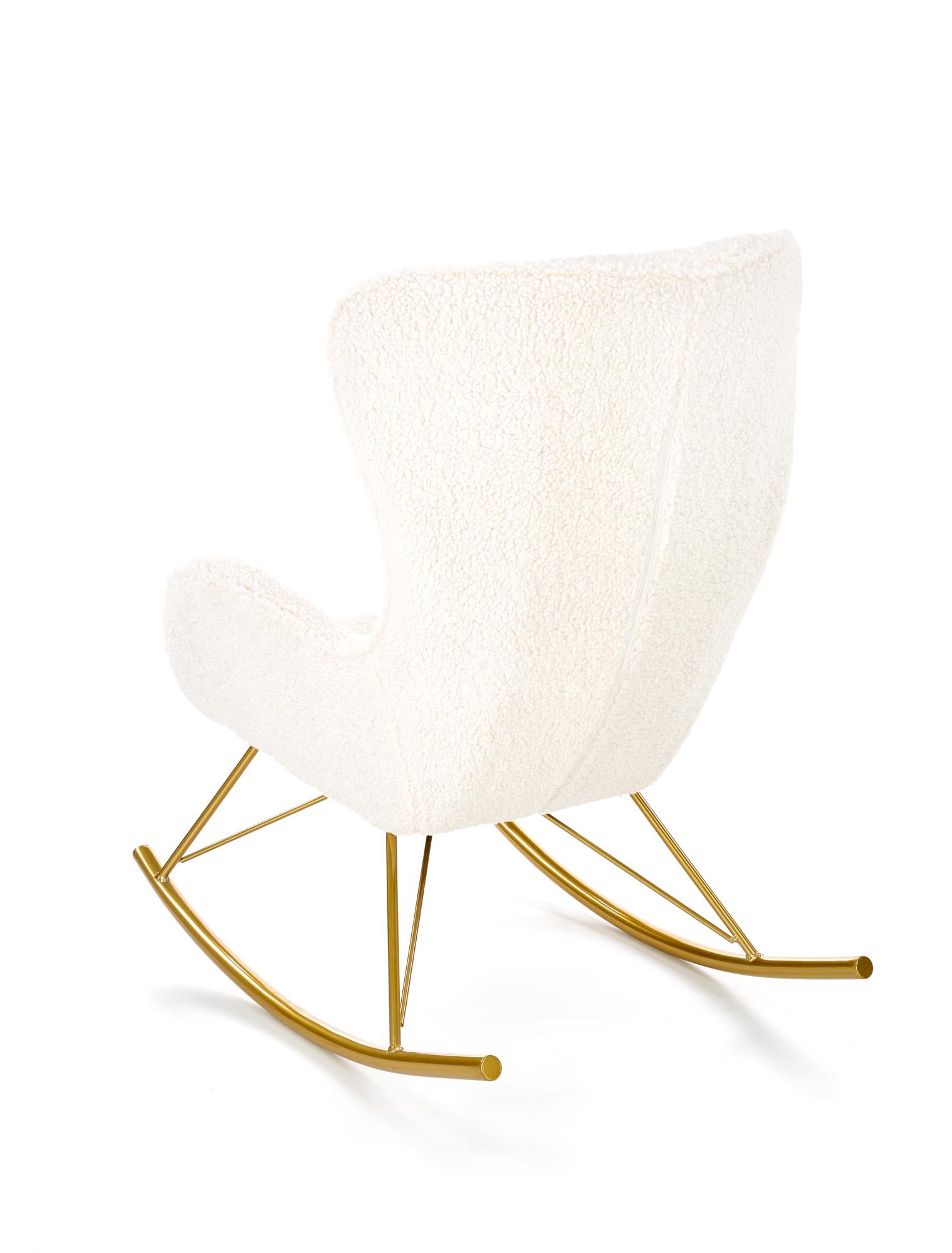 LIBERTO fotel wypoczynkowy kremowy / złoty