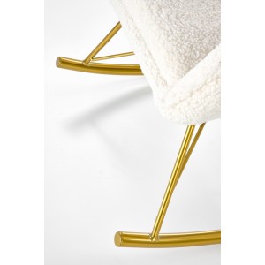 LIBERTO fotel wypoczynkowy kremowy / złoty