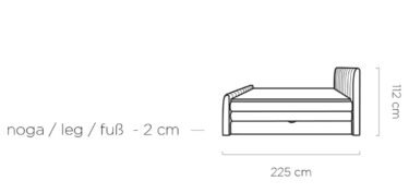 Łóżko kontynentalne Carina 180x200