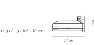 Łóżko kontynentalne Godin 180x200