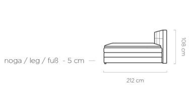 Łóżko kontynentalne Rita 140x200