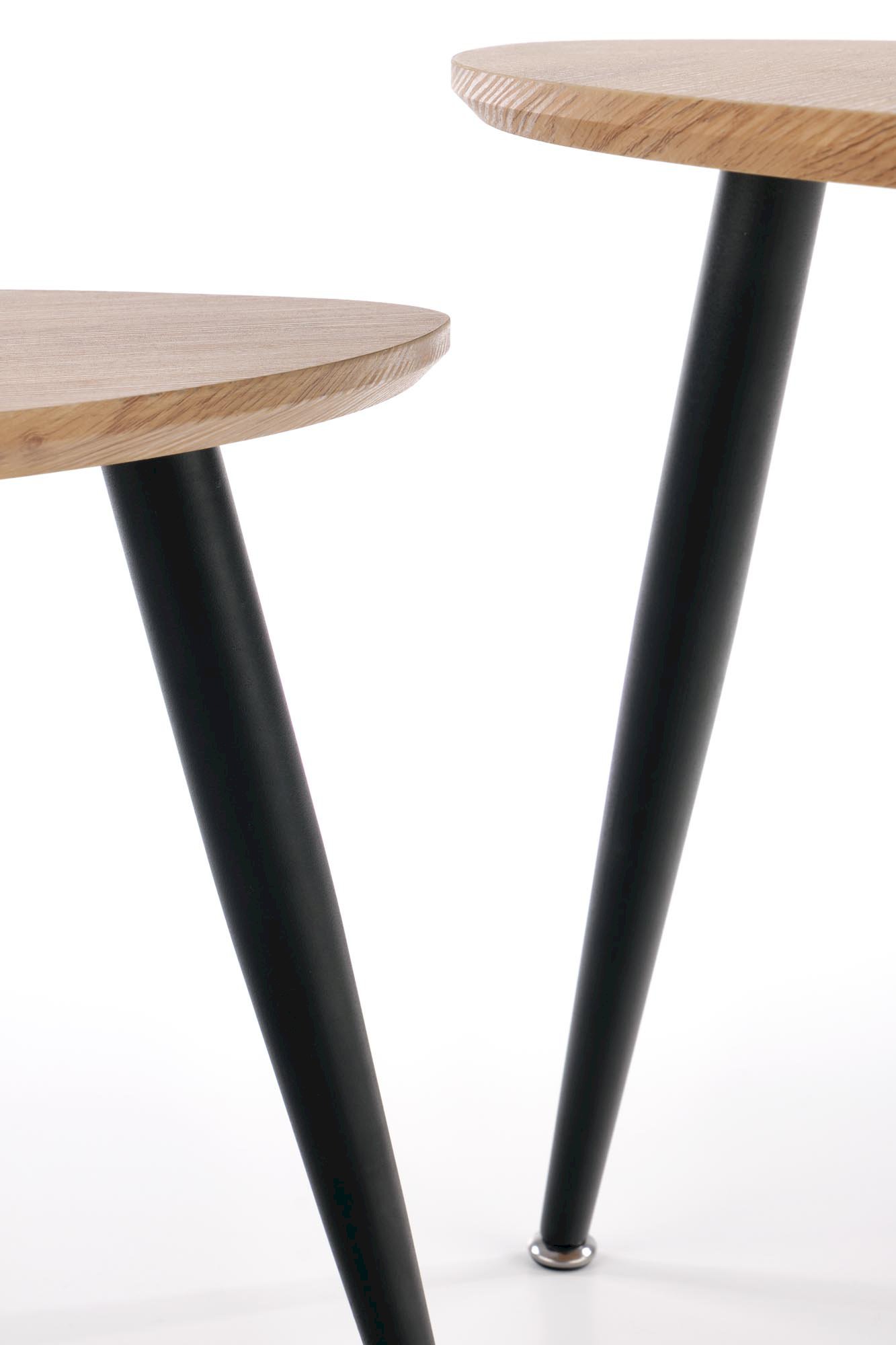 NICEA 2, zestaw 2 ław dąb złoty/czarny (2p=2szt)