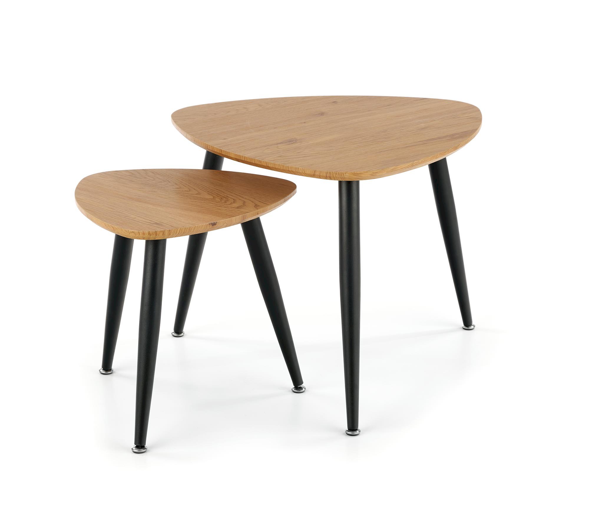 NICEA 2, zestaw 2 ław dąb złoty/czarny (2p=2szt)