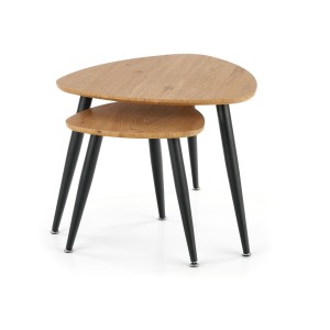 NICEA 2, zestaw 2 ław dąb złoty/czarny (2p=2szt)