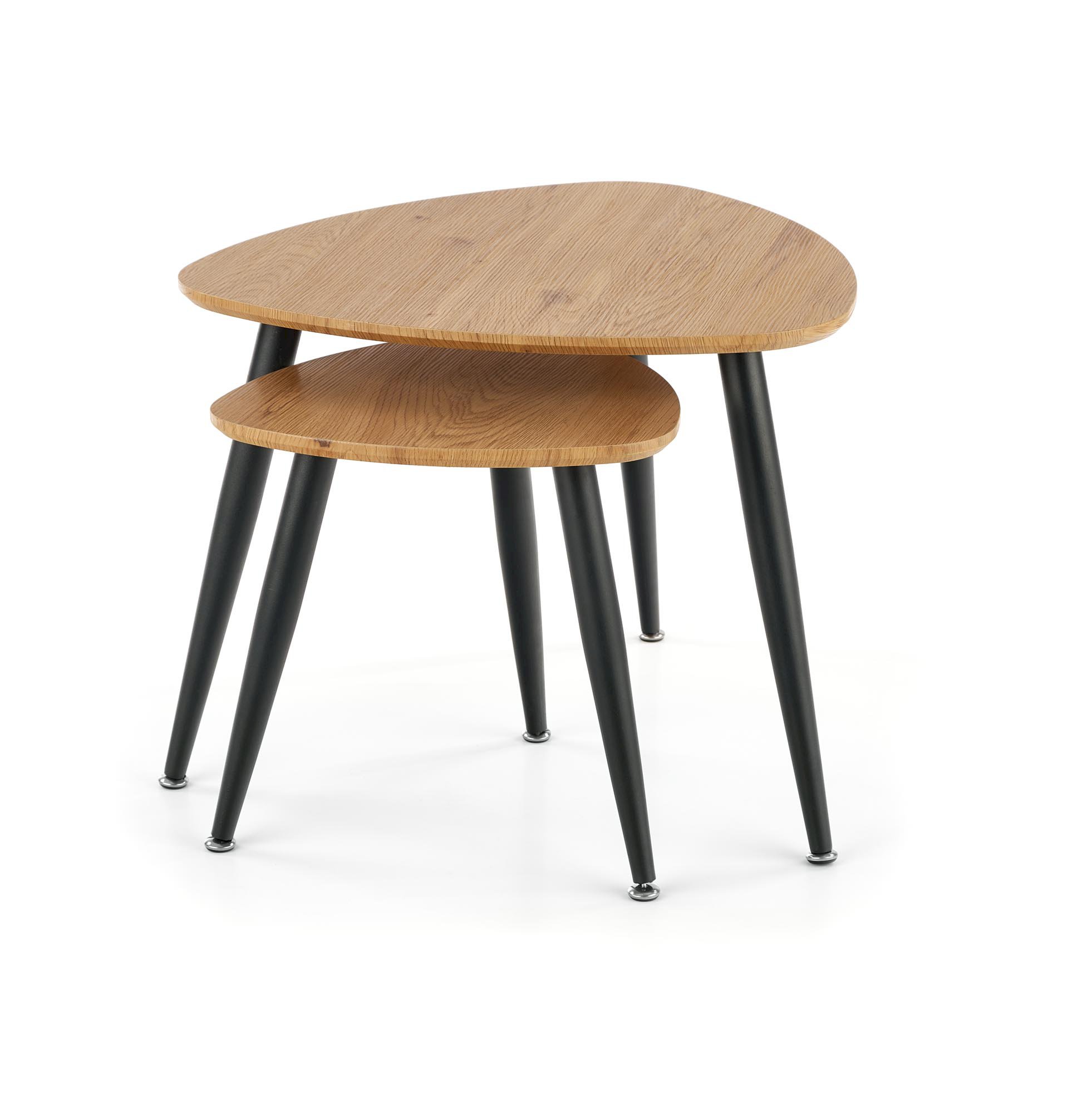 NICEA 2, zestaw 2 ław dąb złoty/czarny (2p=2szt)