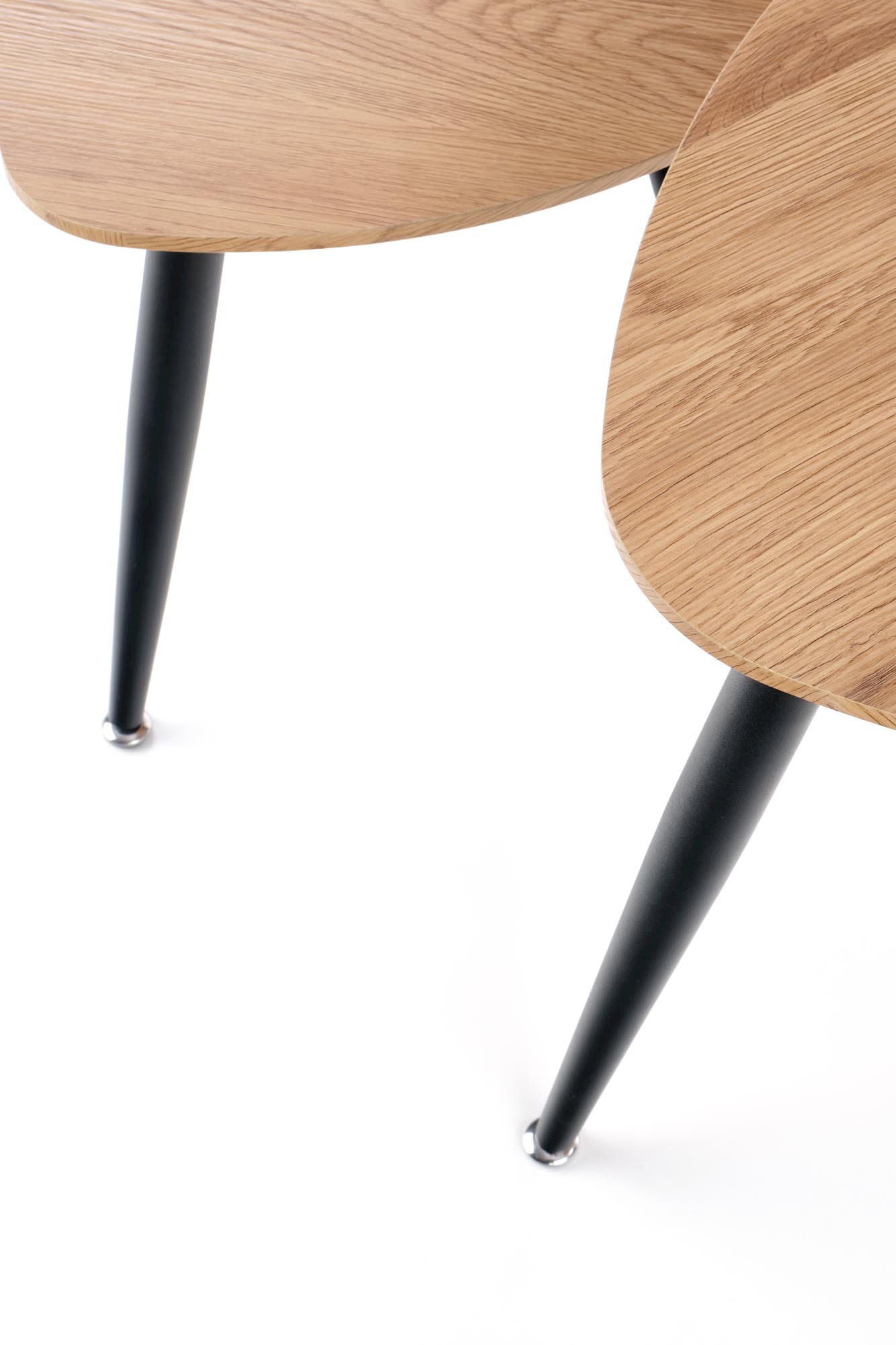 NICEA 2, zestaw 2 ław dąb złoty/czarny (2p=2szt)