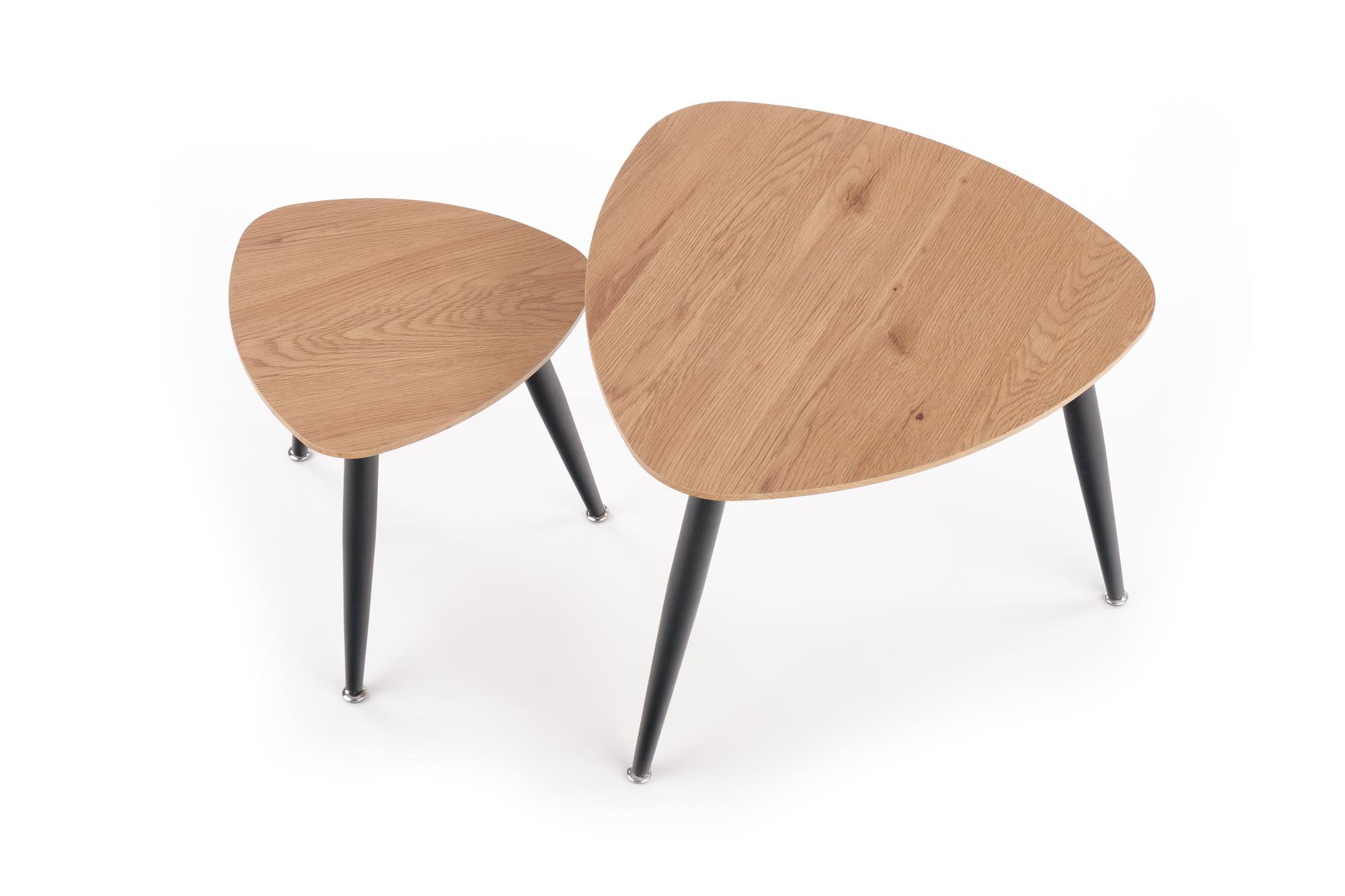 NICEA 2, zestaw 2 ław dąb złoty/czarny (2p=2szt)