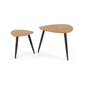 NICEA 2, zestaw 2 ław dąb złoty/czarny (2p=2szt)