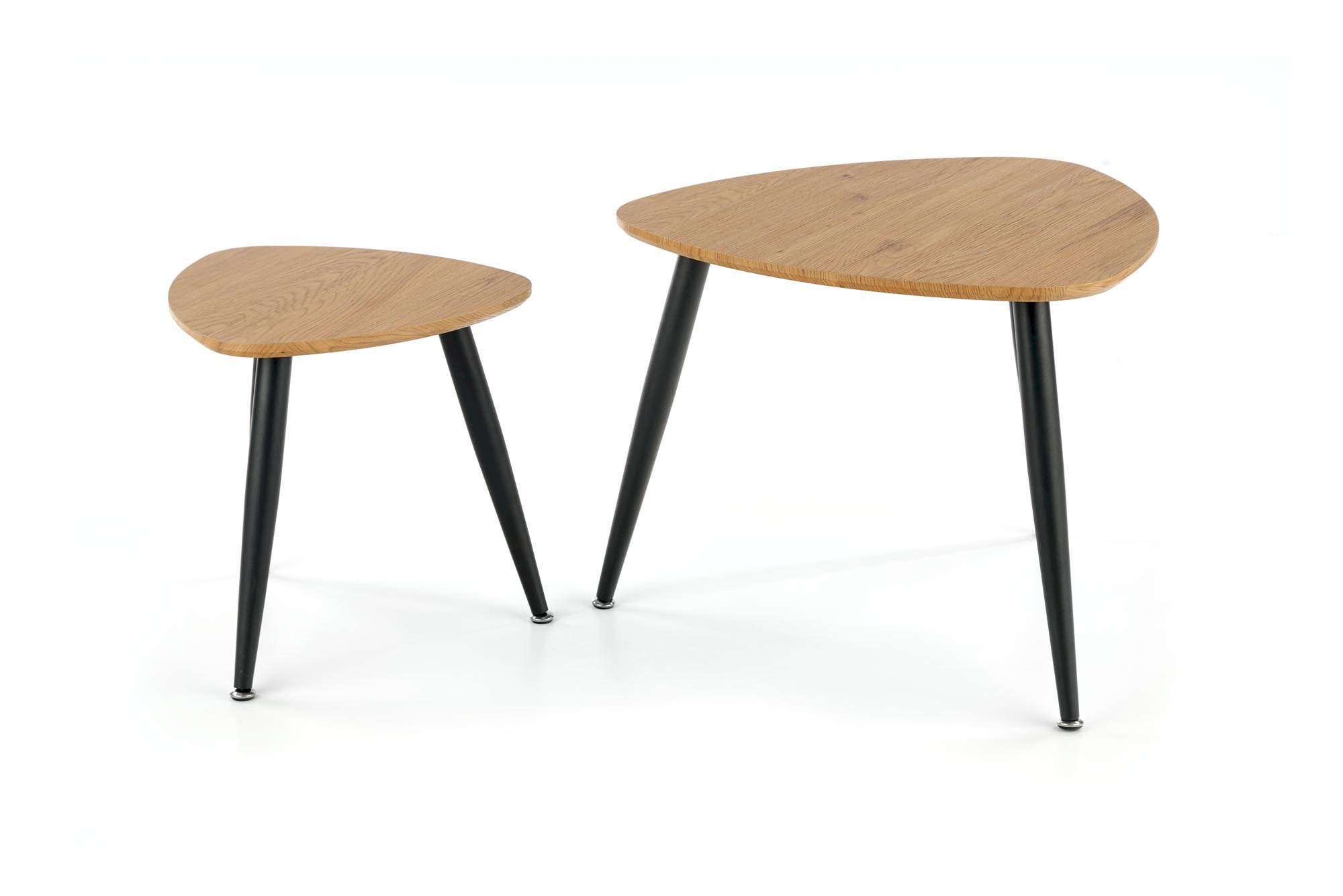 NICEA 2, zestaw 2 ław dąb złoty/czarny (2p=2szt)