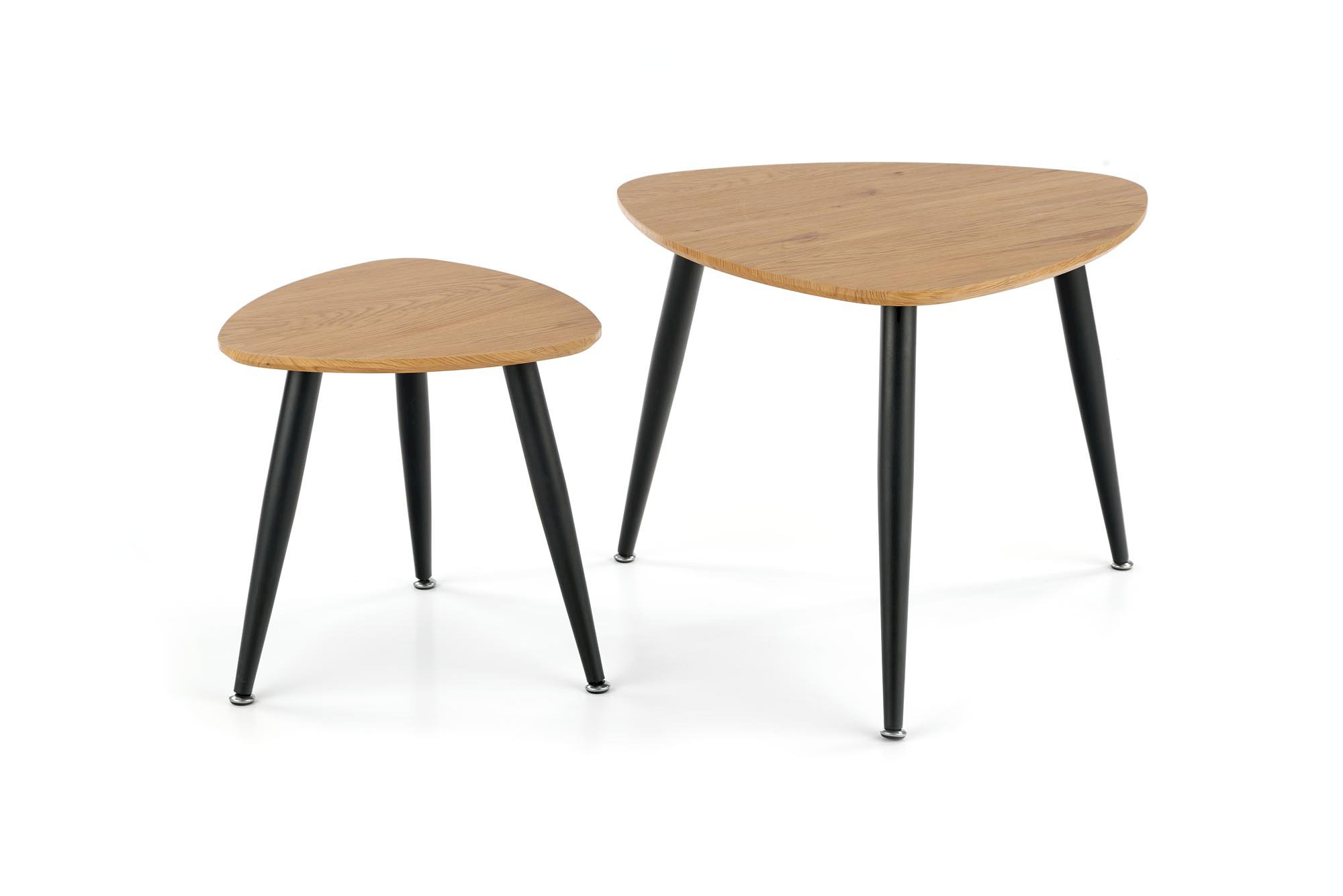 NICEA 2, zestaw 2 ław dąb złoty/czarny (2p=2szt)