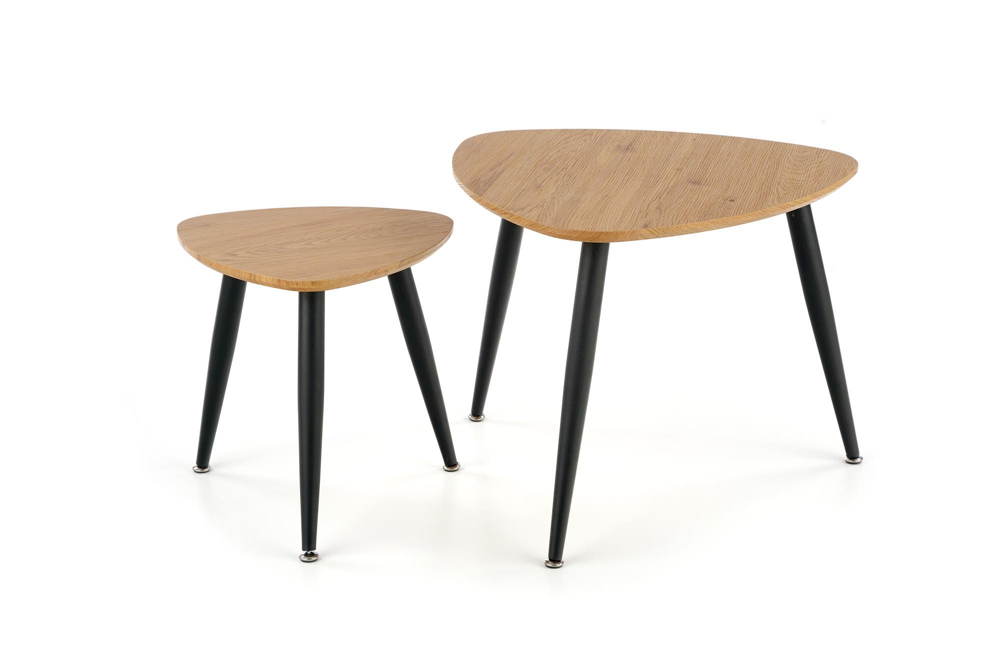 NICEA 2, zestaw 2 ław dąb złoty/czarny (2p=2szt)