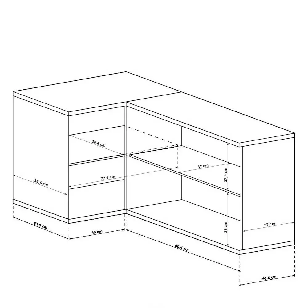 Komoda Narożna Cali z nóżkami C12