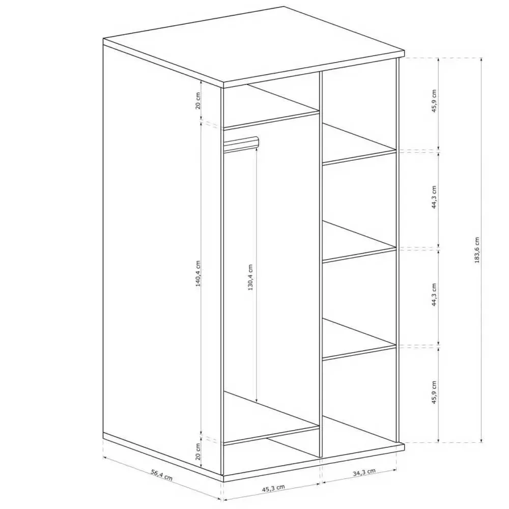 Szafa Cali z nóżkami C1