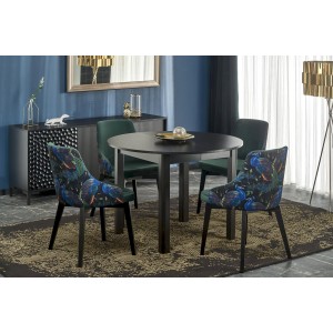 RINGO stół kolor blat czarny, nogi - czarny (102-142x102x76 cm)