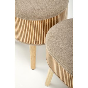 TICO zestaw 2 puf z funkcją pojemnika, beżowy