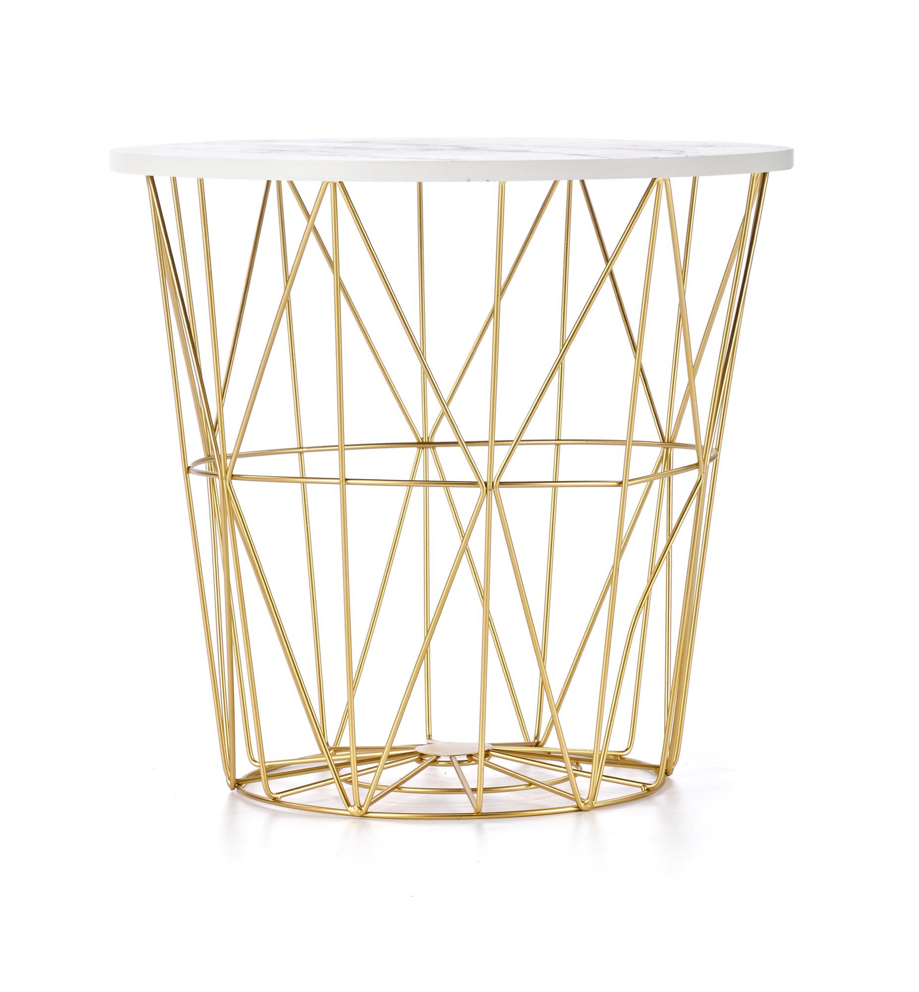 HARISSA_G ława stelaż - złoty, blat - biały marmur (2p=8szt)