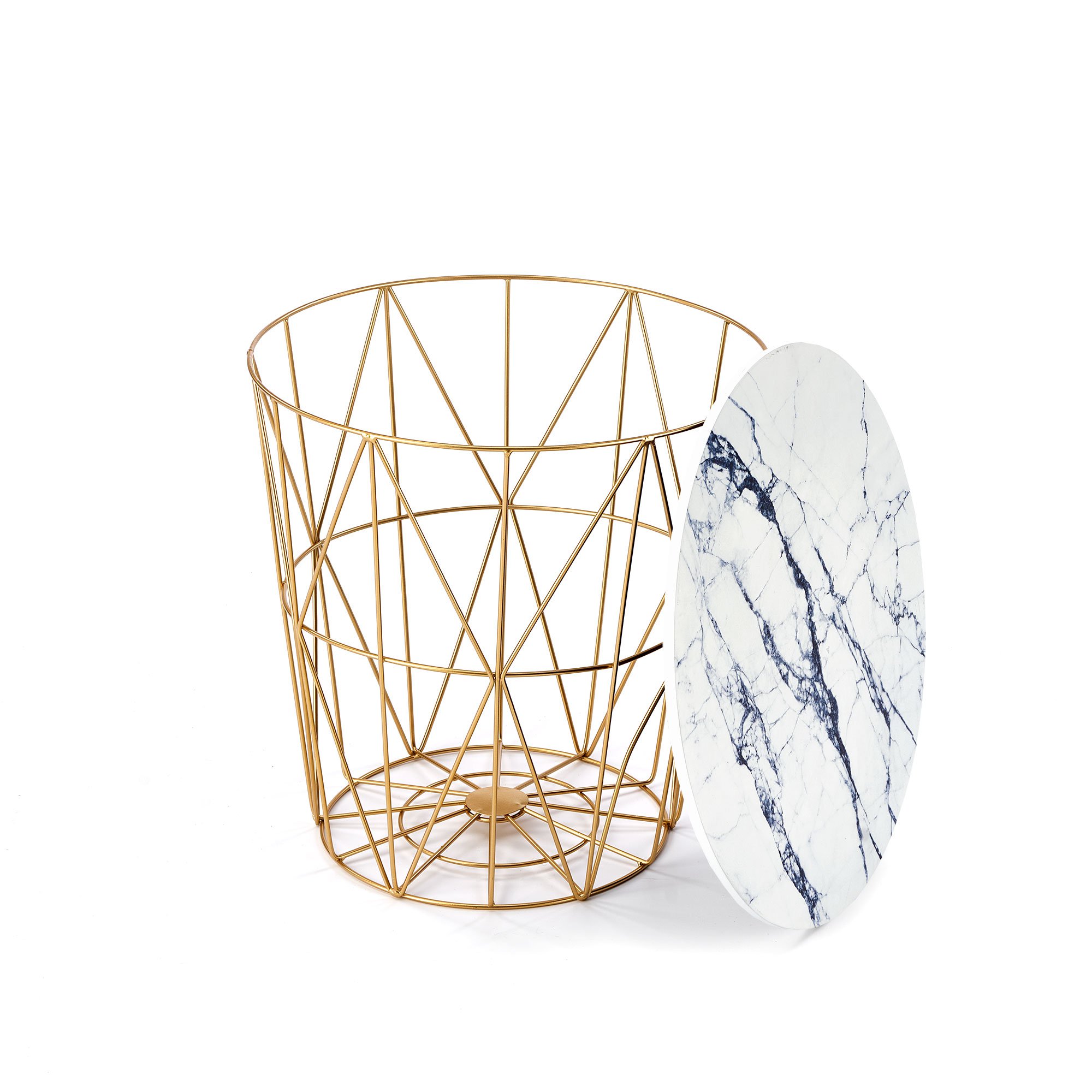 HARISSA_G ława stelaż - złoty, blat - biały marmur (2p=8szt)