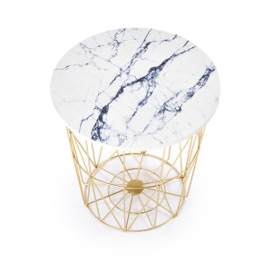 HARISSA_G ława stelaż - złoty, blat - biały marmur (2p=8szt)