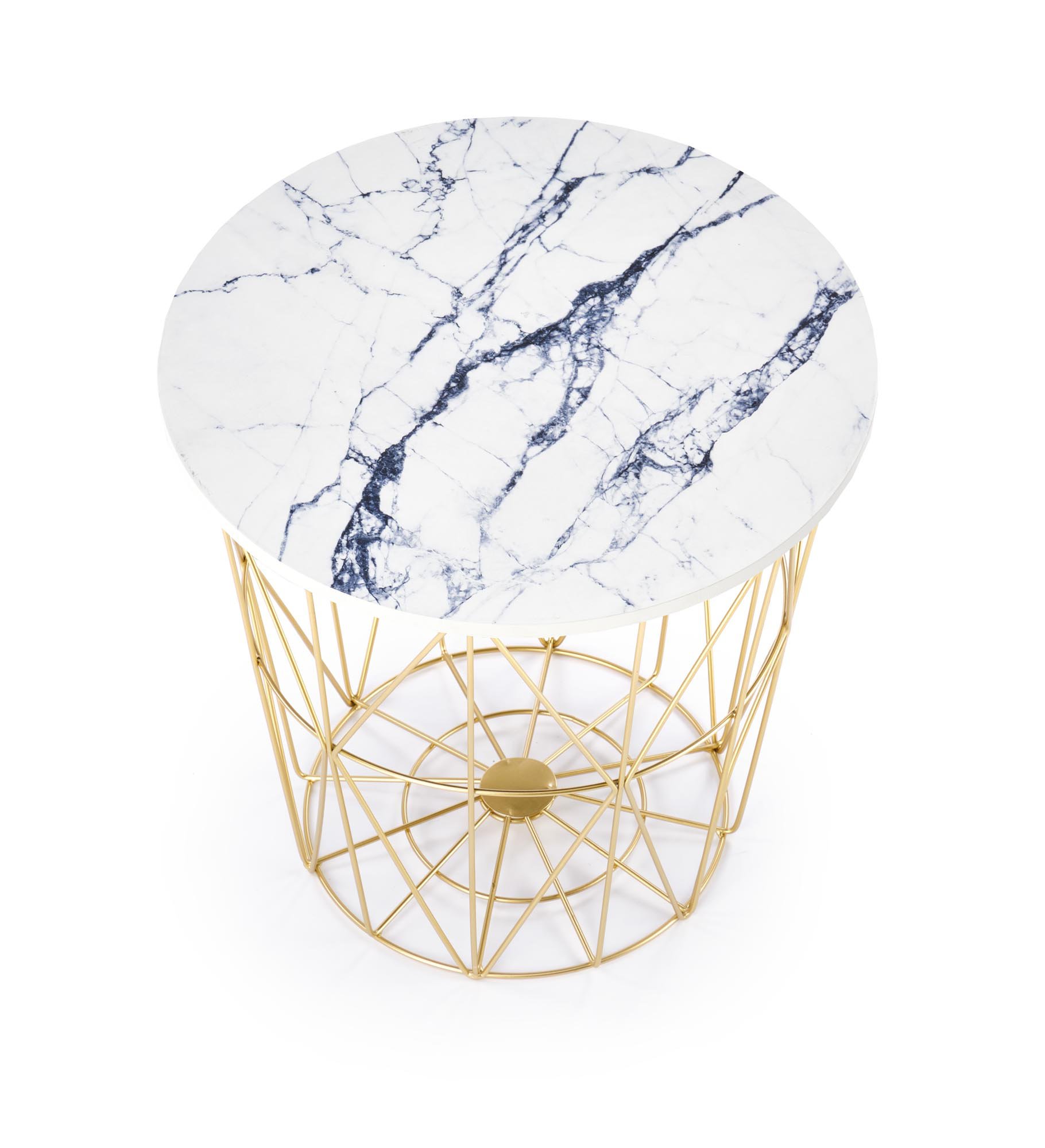HARISSA_G ława stelaż - złoty, blat - biały marmur (2p=8szt)