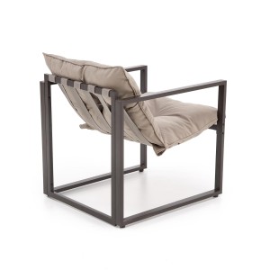 SHARK zestaw ogrodowy ( sofa + fotel 2x + ława ), czarny / cappuccino