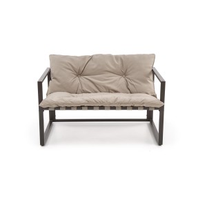 SHARK zestaw ogrodowy ( sofa + fotel 2x + ława ), czarny / cappuccino