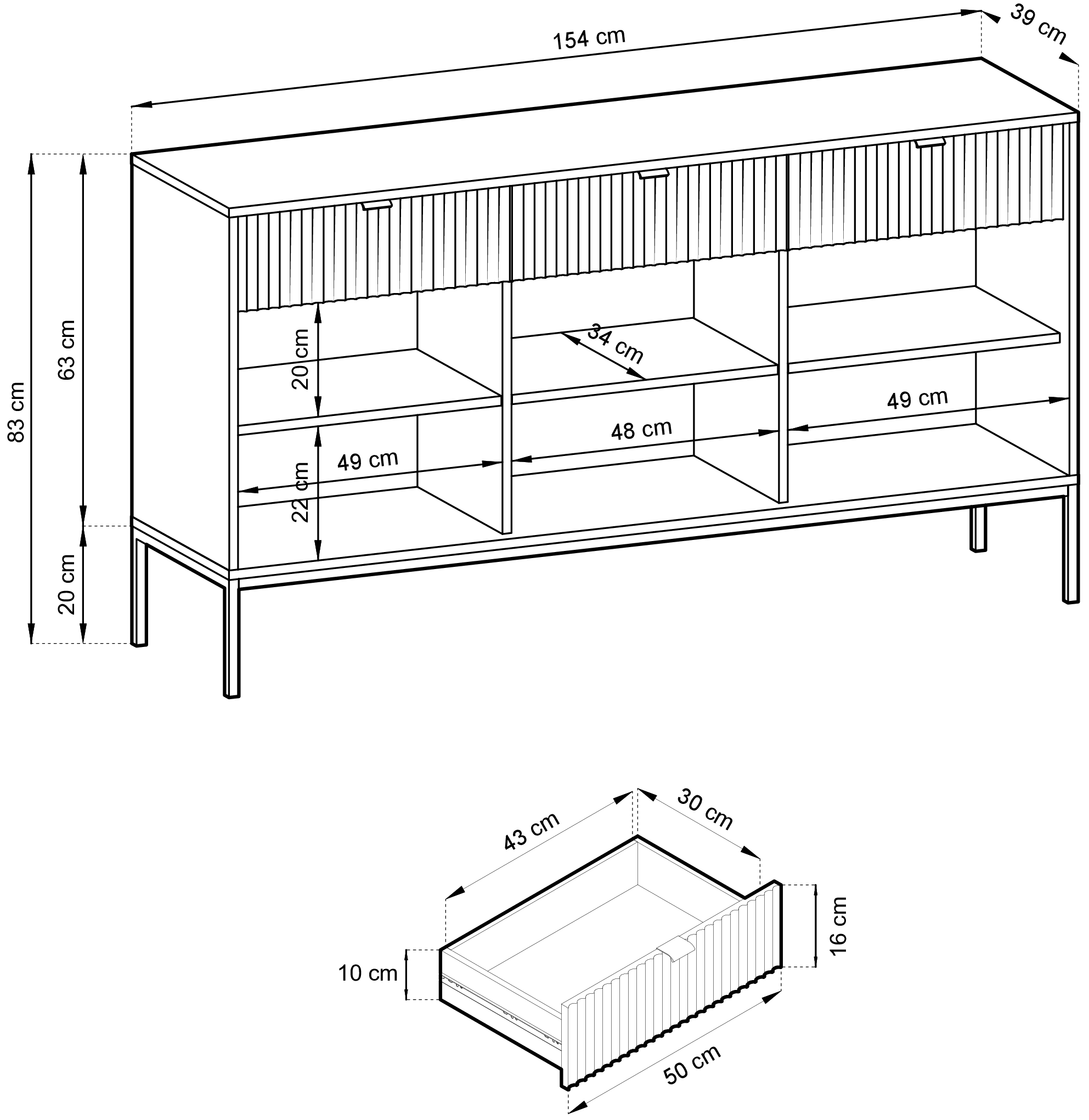 NOVA CZARNY KOMODA - KSZ154