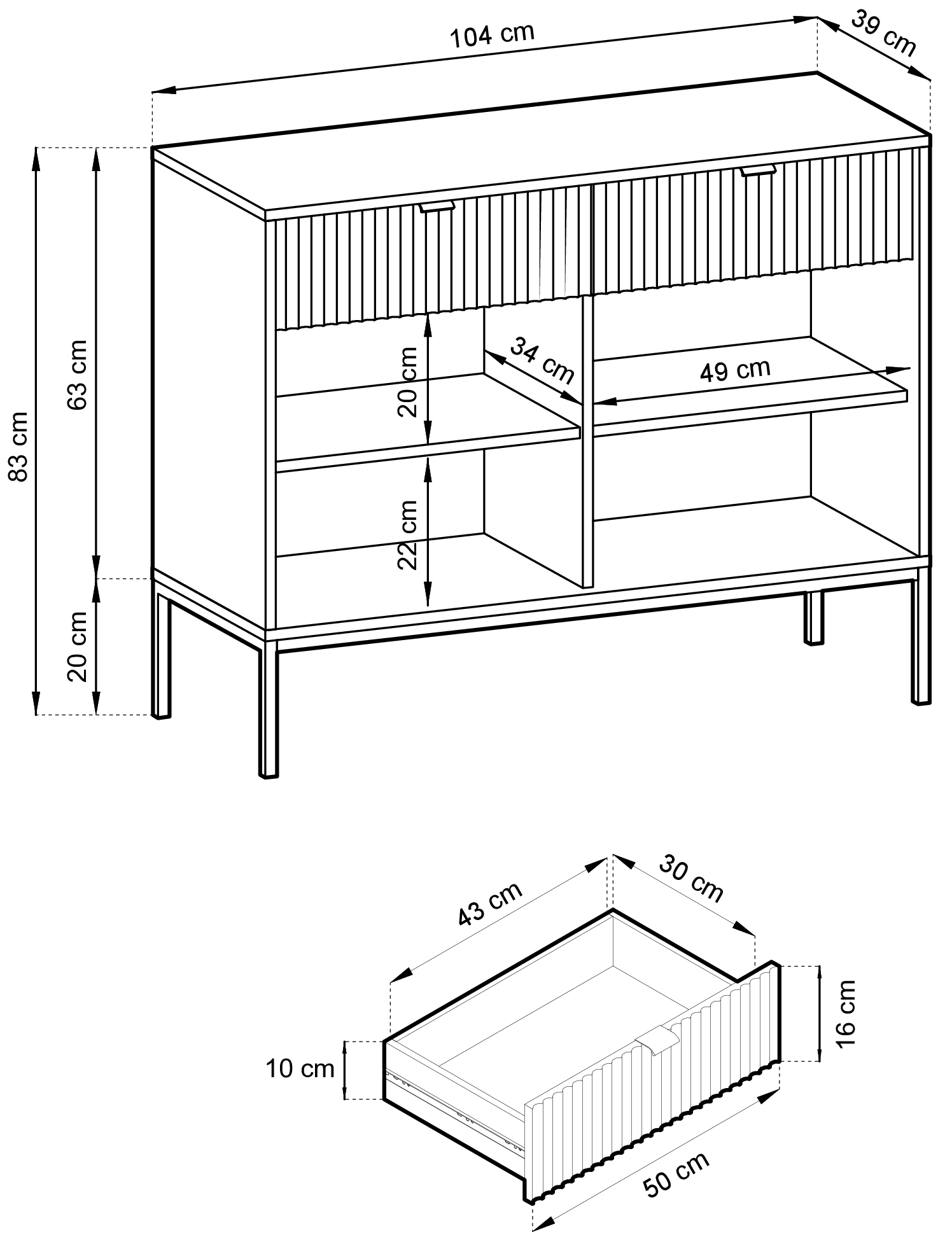 NOVA CZARNY KOMODA - KSZ104