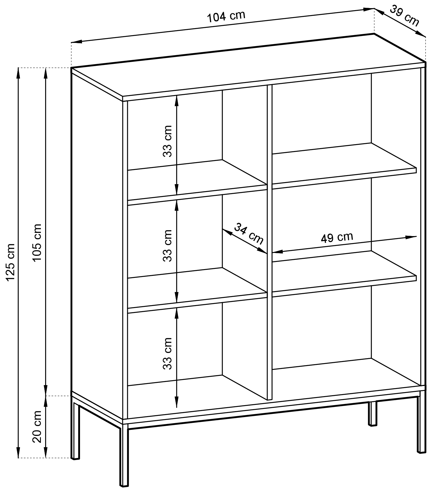 NOVA CZARNY KOMODA - K104