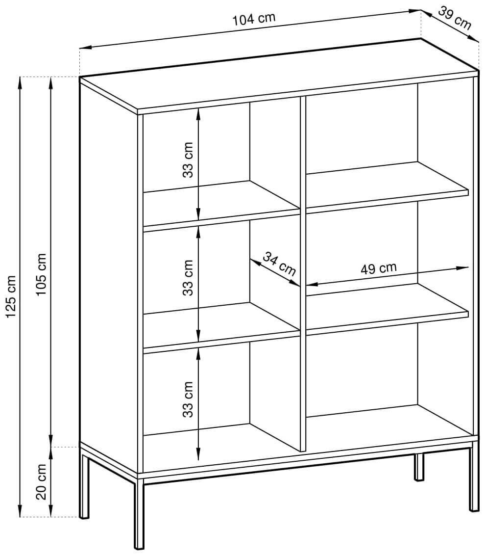NOVA SZARY KOMODA - K104