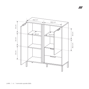 LARS A KOMODA WYSOKA 2D2S ANTRACYT