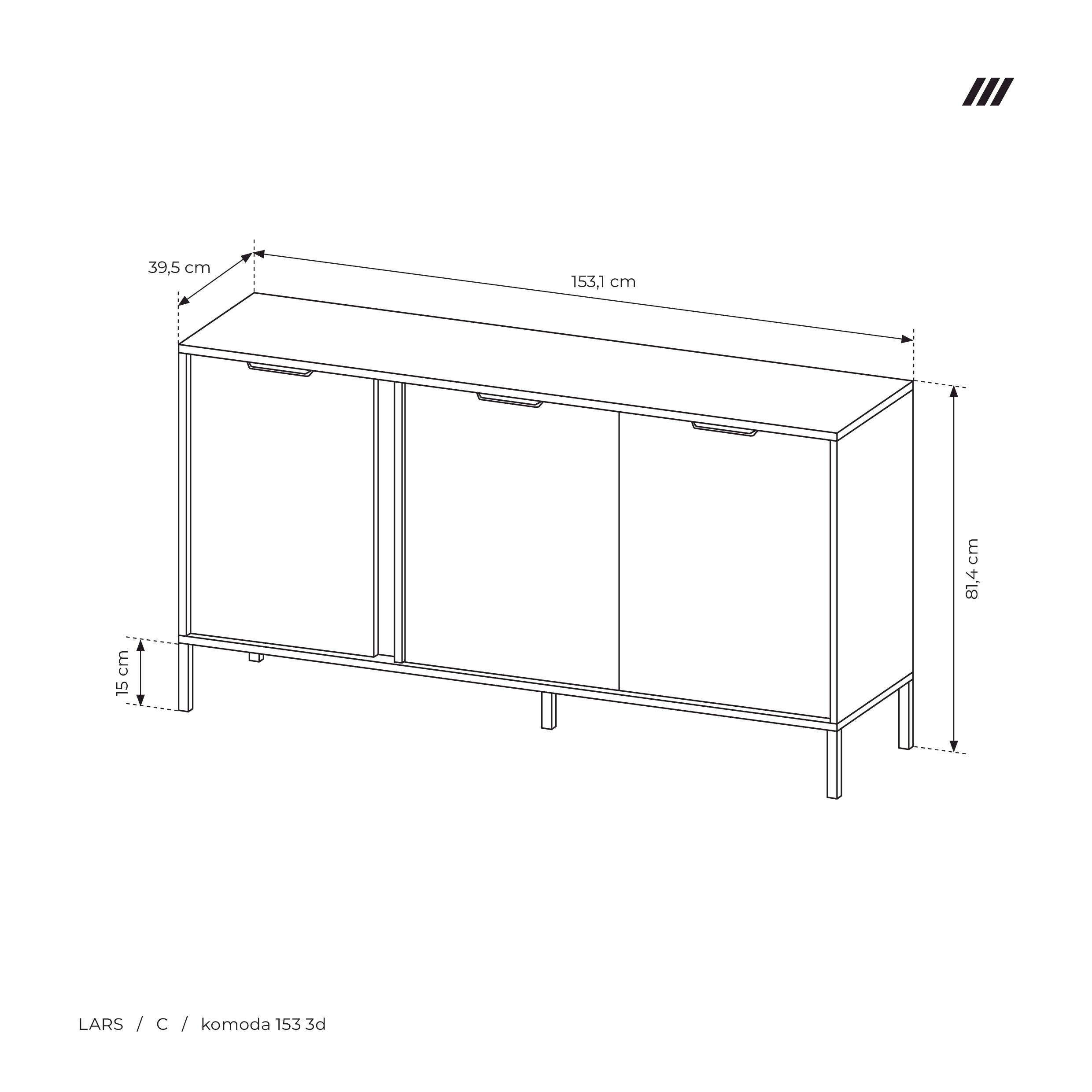 LARS C KOMODA 153 3D ANTRACYT