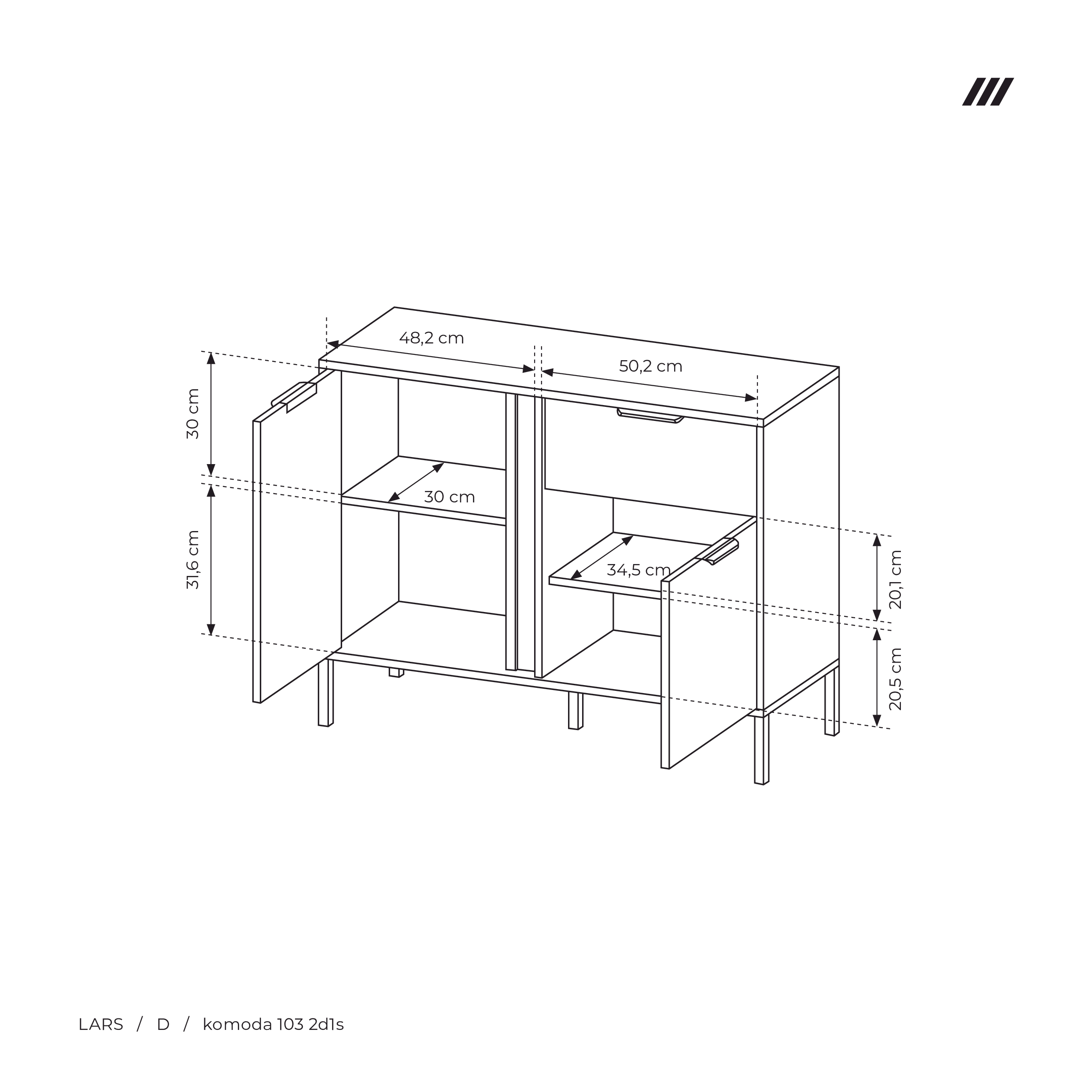 LARS D KOMODA 103 2D1S ANTRACYT