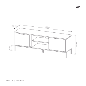 LARS G SZAFKA RTV 153 2D ANTRACYT
