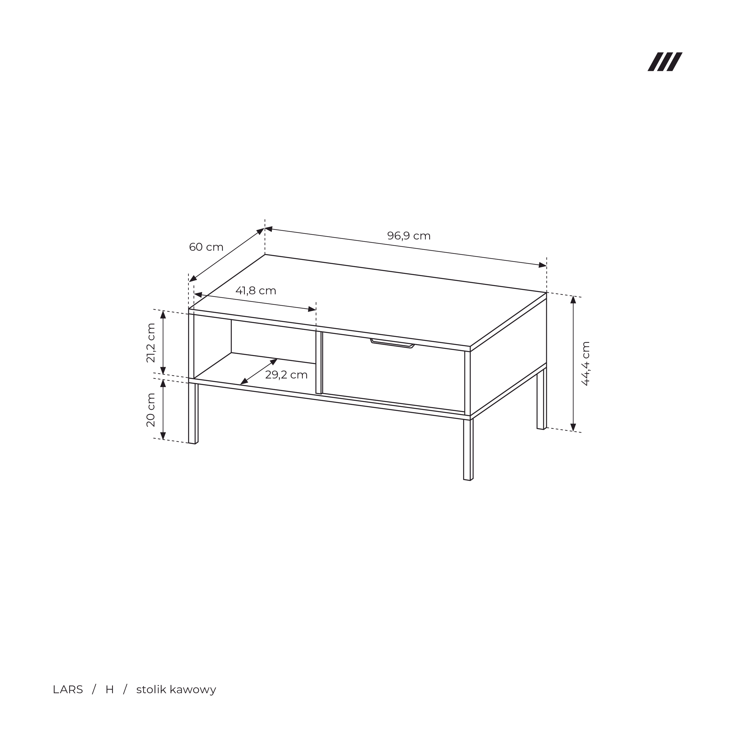 LARS H STOLIK KAWOWY 2S ANTRACYT