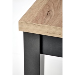 TIAGO KWADRAT stół rozkładany 90-125/90 blat: dąb craft, nogi: czarny