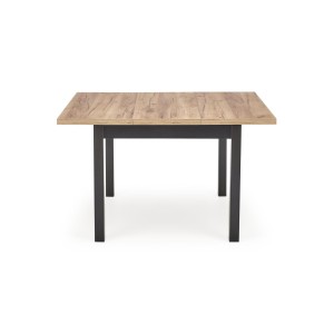 TIAGO KWADRAT stół rozkładany 90-125/90 blat: dąb craft, nogi: czarny