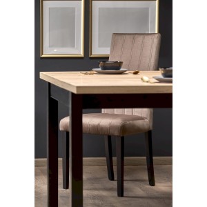 TIAGO KWADRAT stół rozkładany 90-125/90 blat: dąb craft, nogi: czarny