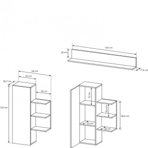 MEBLOŚCIANKA ALVA DĄB CRAFT + ANTRACYT
