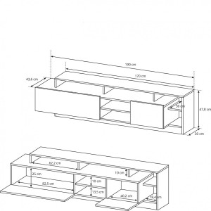 MEBLOŚCIANKA ALVA DĄB CRAFT + ANTRACYT