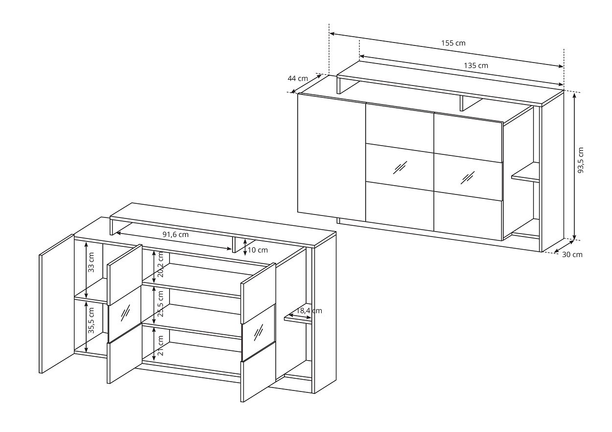 KOMODA ALVA DĄB CRAFT + ANTRACYT