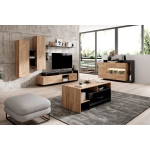 KOMODA ALVA DĄB CRAFT + ANTRACYT